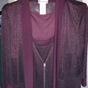 Plum Sparkle Plus pant suit Draper’s and Damon’s